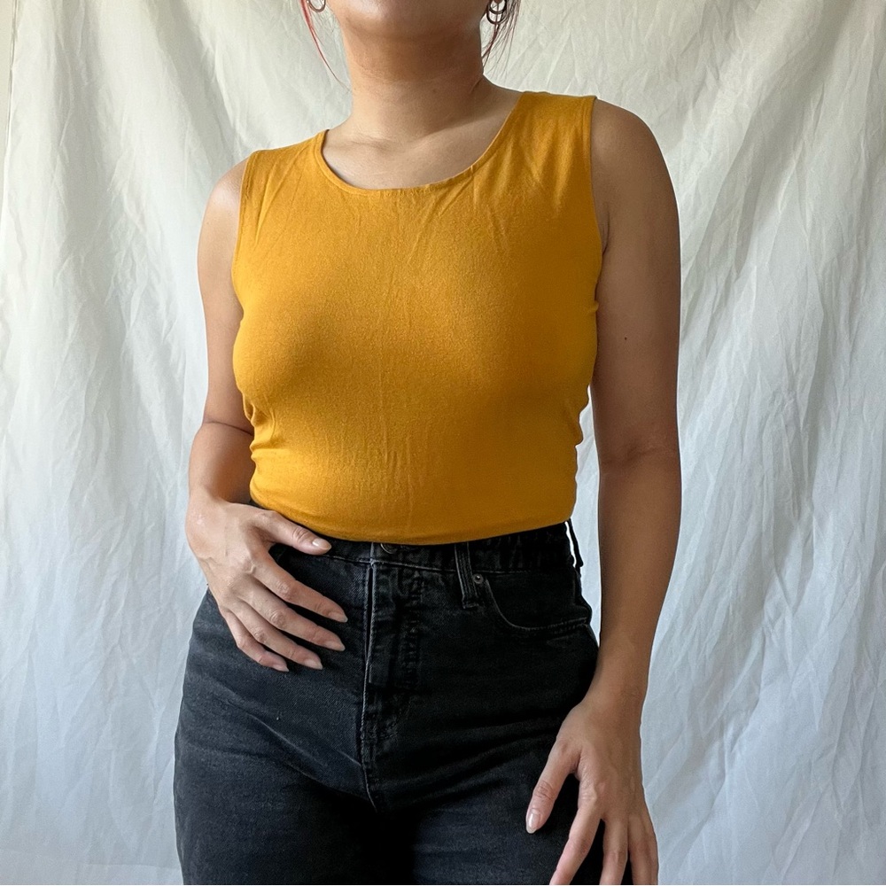 Women's Mustard Yellow Sleeveless Top